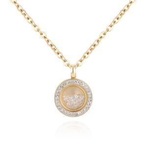 Gold-Plated Stainless Steel Ring Full Diamond Necklace