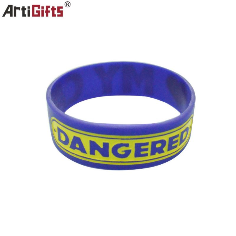 Swirled Debossed Silicone Wristbands for Promotion