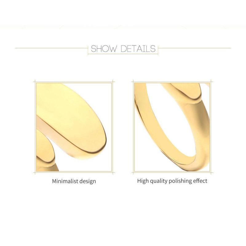 Minimalist Style Gold Filled Adjustable Ring Jewelry Lady Women Wedding Rings Engagement