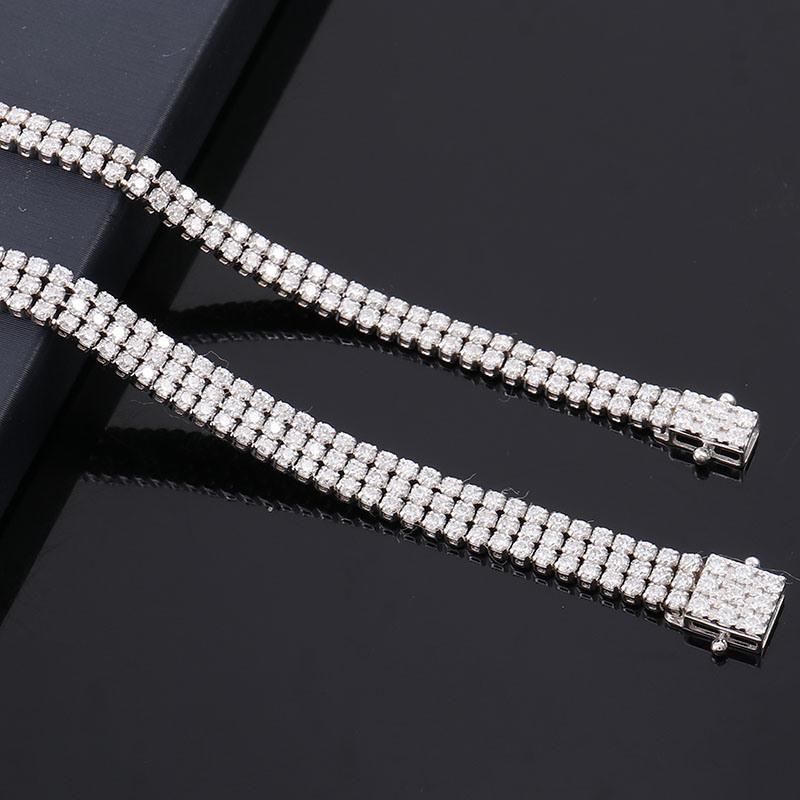 2022 New Haute Couture Double Tennis Bracelet 925 Sterling Silver Moissanite Diamond Bracelet Ladies Party Jewelry