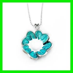 2012 Blue Flower Stainless Steel Pendant Jewelry
