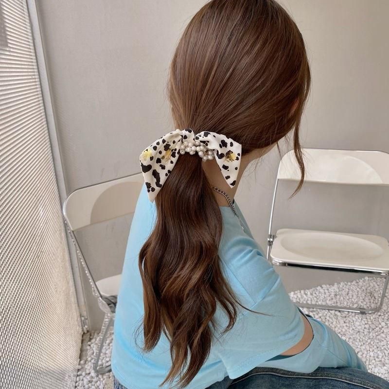 Fashion Jewelry Bow Pearl Tie Hair Rope Headband