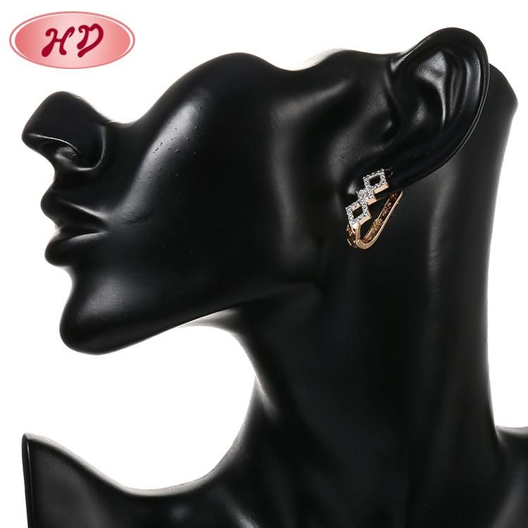 Fashion Costume Imitation 18K 14K Gold Plated Jewelry with CZ Pearl Huggie Hoop Earring for Women