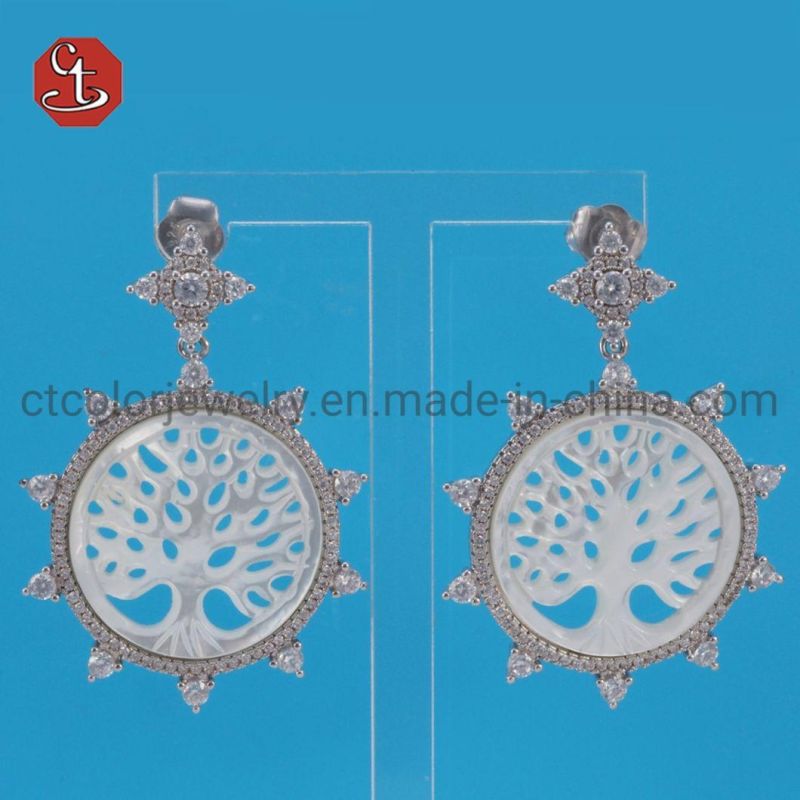 Water Drop Earring Hollow Shell Pearl Earrings Fashion MOP Jewelry
