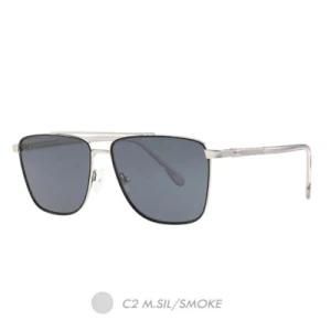 Acetate&Nylon Polarized Sunglasses, Double Brigde Square Frame A19010-02