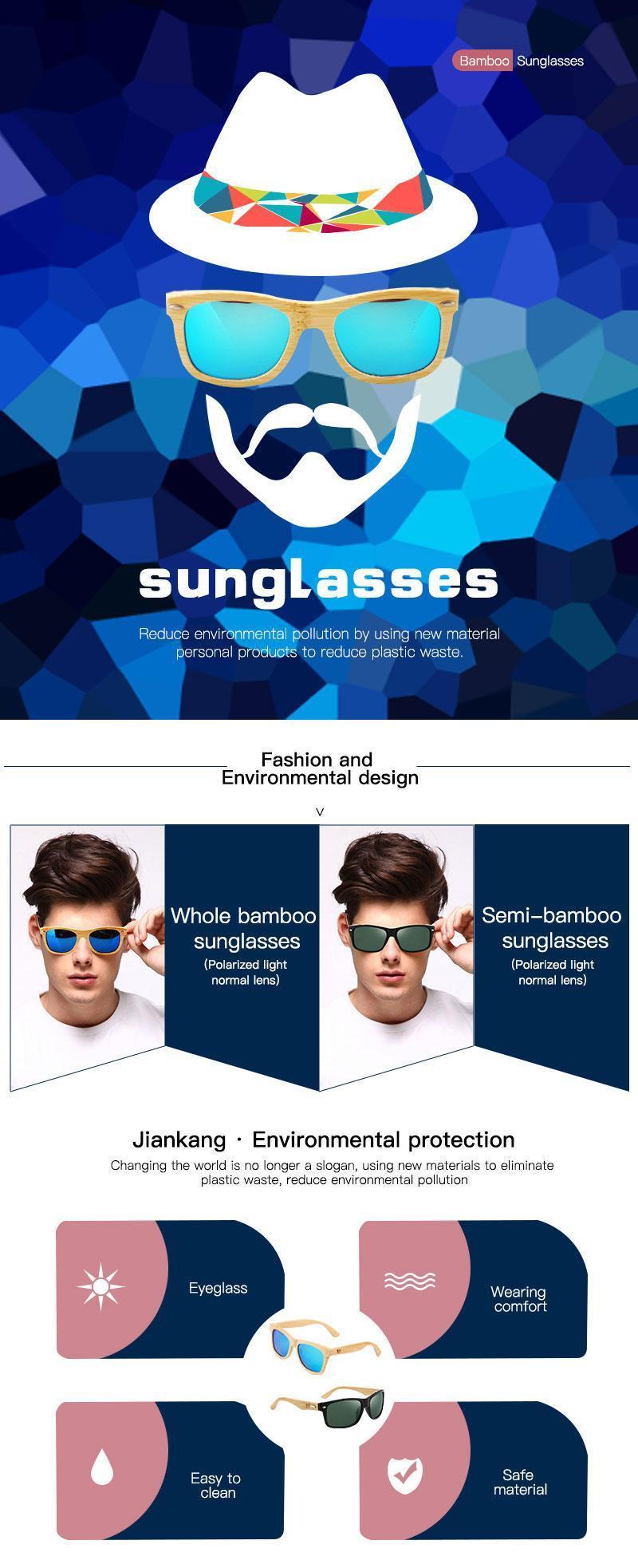 100% UV Protection Man Woman Wooden & Bamboo Sunglasses