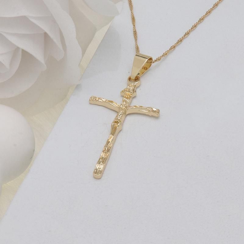 Wholesale 18K Gold Plated Cross Jesus Fashion Jewelry Necklace