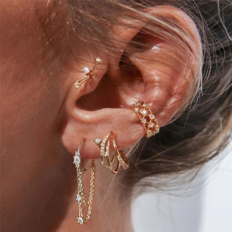 Mini Filigree Hoop Earring Cuff for Fashion Female Jewelry and Accessories
