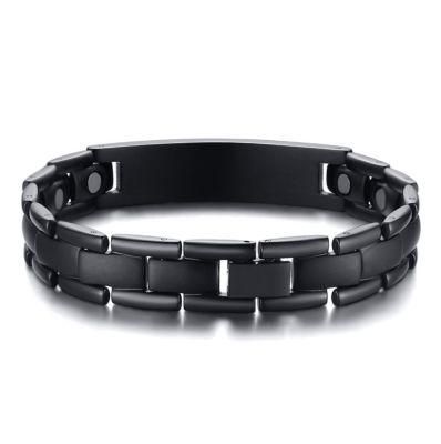 Titanium Steel Magnetic Curved Black Bracelet 12mml Men&rsquor; S Fashion Metal Bracelet