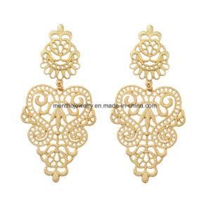 2017 New Alloy Hollow Women&prime;s Earrings Flower Design Jewelry