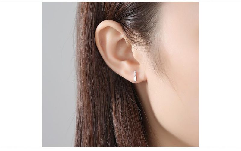 Three Colors Choice Bottle Shaped Silver Earrings Stud