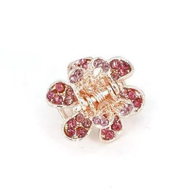 Factory Flower Crystal Set Drill Lovely Grasp Clip Hairpin