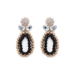 Women Fashion Jewelry Accessories Crystal Flower Bead Earrings