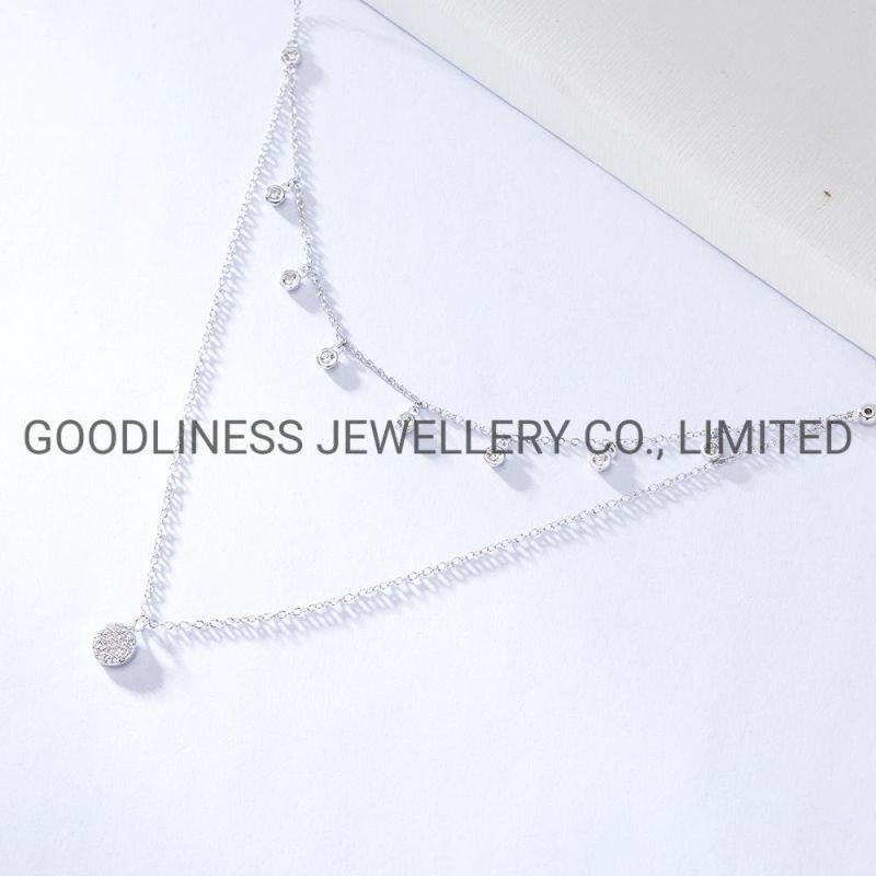925 Sterling Silver Fine Jewelry Women Layered Necklace