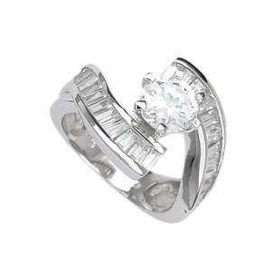 Brand Sterling Silver Round-Cut Cubic Zirconia Ring