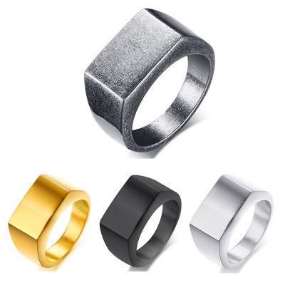 Simple Stainless Steel Cast Ring Men&rsquor; S European and American Retro Ring