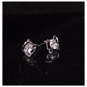 Elegant and Charming Black Rhinestone Full Crystals Square Stud Earrings