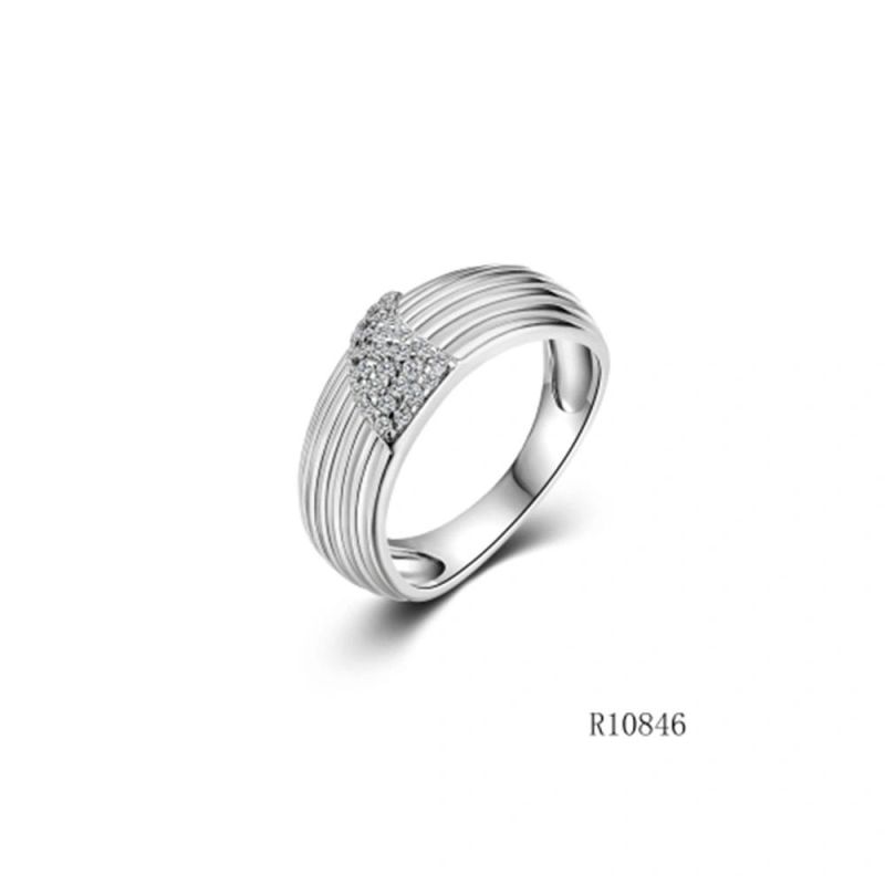 Fashion 925 Silver with CZ Thread Line Ring for Women