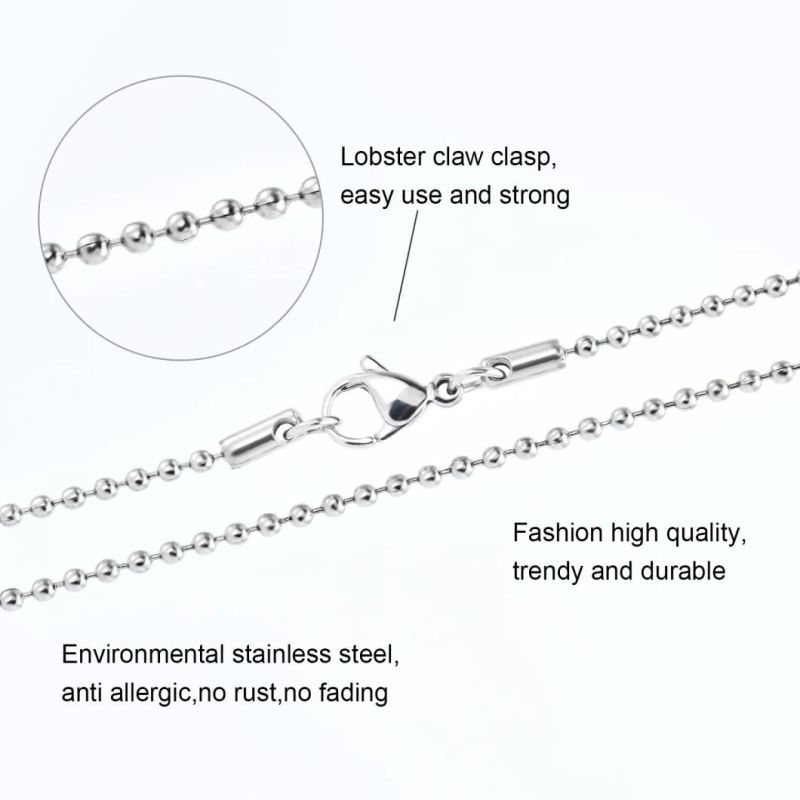 Manufacturer Wholesale Fashion Beads Chain Necklace for Decoration Jewelry Silver Bracelet Anklet Handmade Craft Design