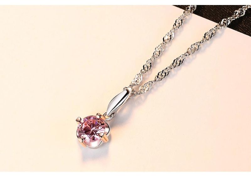 Korean Version Simple Purple Crystal Necklace Temperament Jewelry