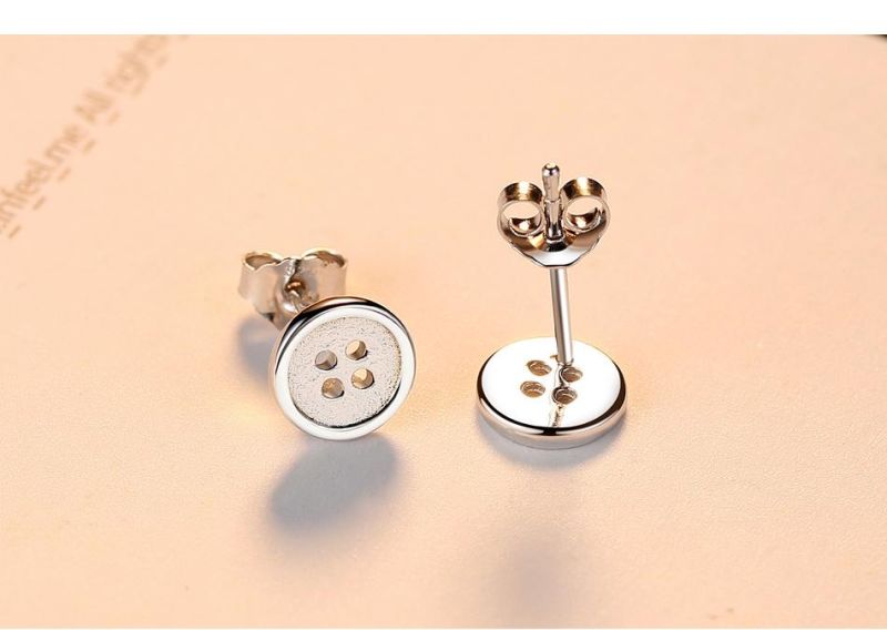 Buttons Shape Ear Stud Solid Fashion Jewellery Earring