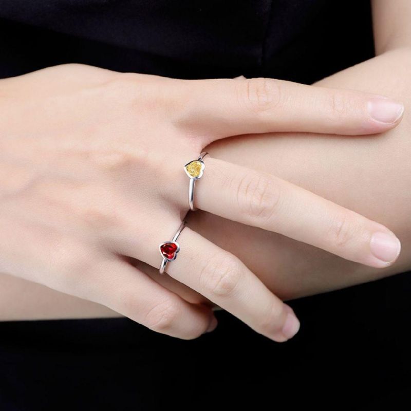 Fashion Accessories S925 1.0CT China Jewelry Heart Shape Simulated Diamond Factory Organized Fashion Ring