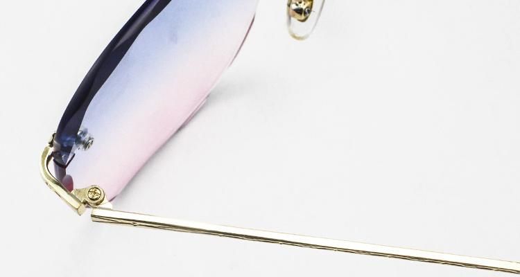 New Custom Logo Stock Trimmed Frameless Women Sunglasses