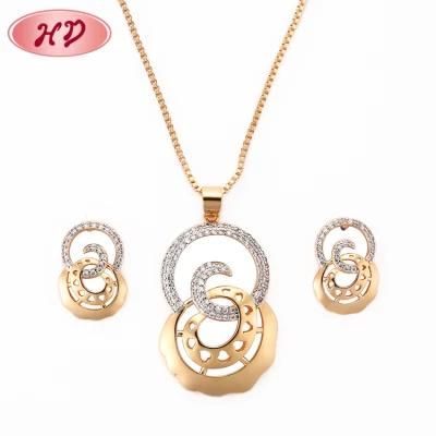 Female 18K Gold Plated Alloy Fashion CZ Jewelry Sets
