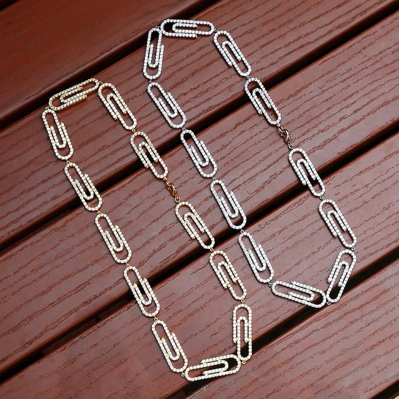 18 Inch Silver or Gold  Necklace in Paper Clip Shape