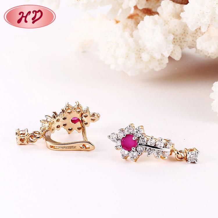 Fashion Costume Women Jewelry 14K 18K Gold Plated Imitation Hoop Huggie Earring with CZ Pearl