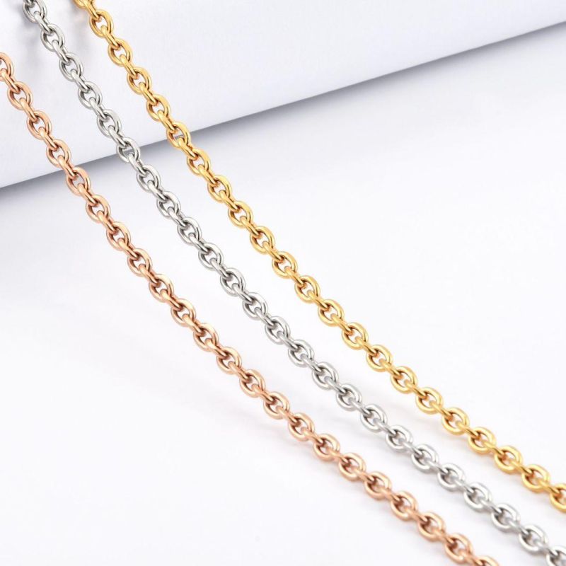 Wholesale High Quality Stainless Steel Faceted Chain Necklace Bracelet Anklets Fashion Jewelry Design for Fashion Women Accessories