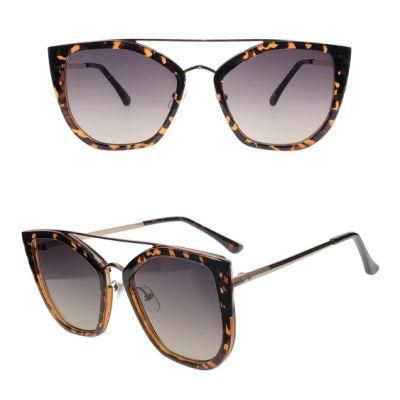 Plastic Frame Double Metal Nose Bridge Fashion Sunglasses