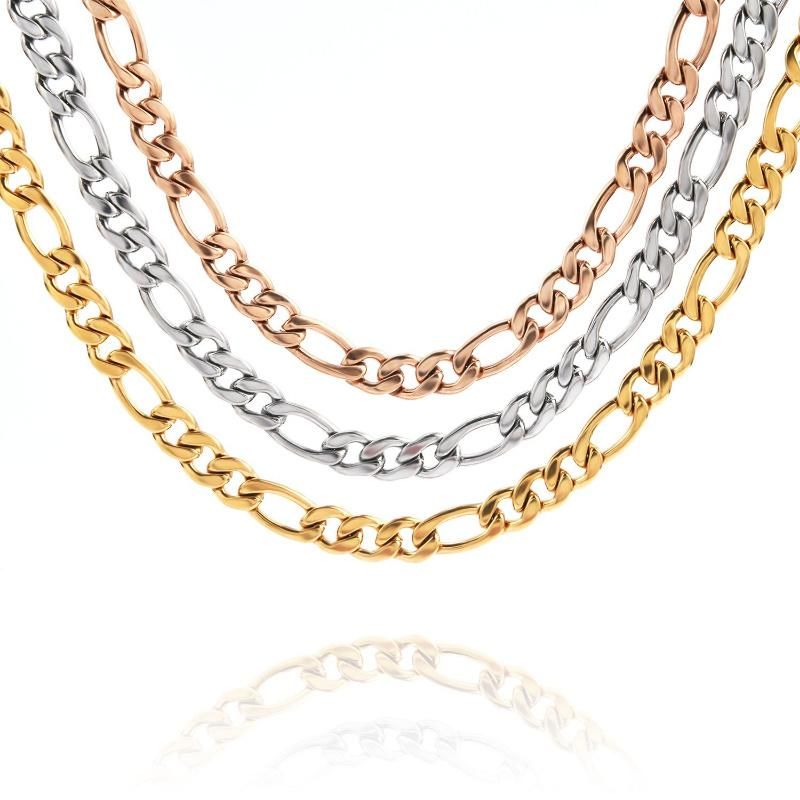 Jewelry Manufacturer Fashion Figaro Chain Stainless Steel Gold Plated Necklace for Pendants