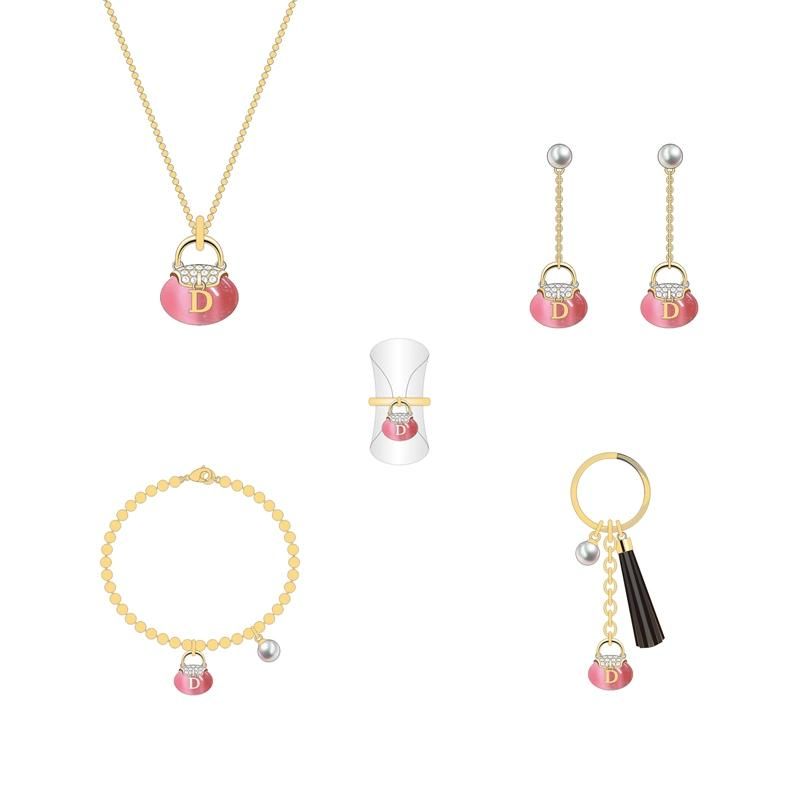 2020 Newly Good Red Gem Pearl Jewelry Set