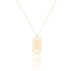 Stainless Steel Gold Plated Lucky Letter Pendant Necklace