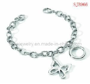Women&prime;s 316L Stainless Steel Chain Bracelet with Butterfly Design (SJB966)