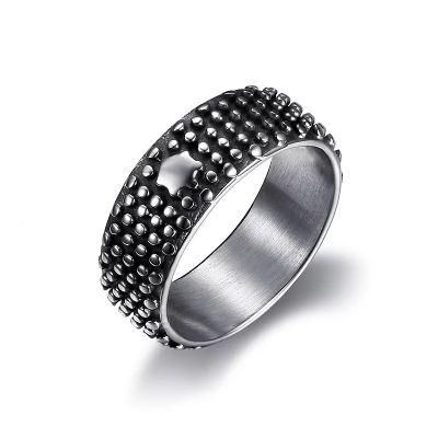 Cool Sharp Style Jewelry Mop Black Punk Ring for Man
