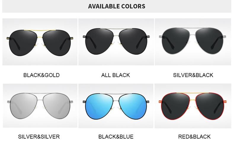 High Quality Wholesale Double Bridge Fashion Brand Men Tac Polarized Pilot Metal Custom Designer Sunglasses