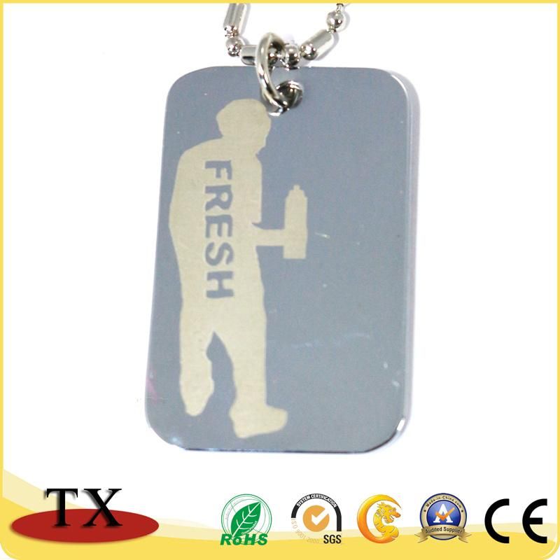 Custom Fashion Metal Pendant Necklace Dog Tag with Ball Chains