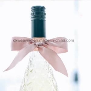 Holiday Party Wine Bottle Ribbon Flower Bows with Elastic