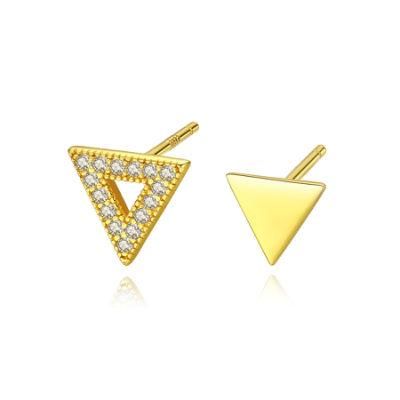 Fashion Jewelry Inverted Triangle Earring Stud with Rhinestone