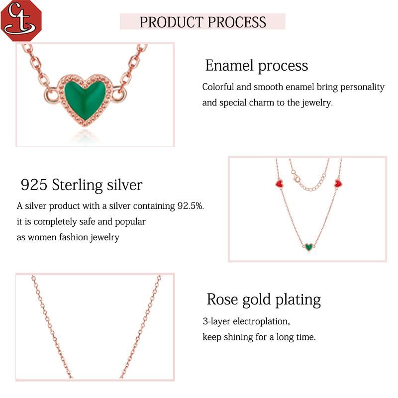 New Fashion Creative Retro Love 925 silver Enamel Jewelry Set