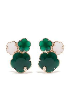 Fashionable and Elegant Flower Jade Earrings Jewelry