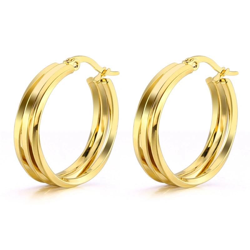 Manufacturer Non Tarnish Gold Fashion Jewelry Custom High Quality None Fade 18K Gold Plated Stainless Steel Earring Fashion Jewelry 2022