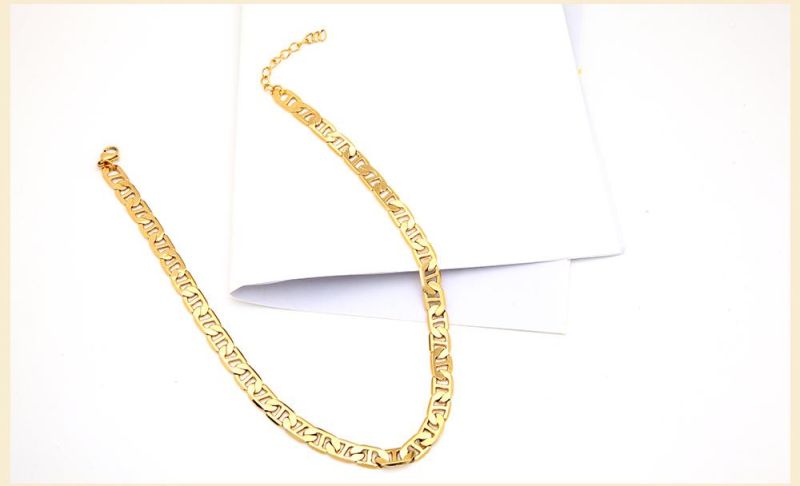 2021 Trendy 18K Gold Plated Necklace Jewelry Copper Gold Necklace Simple Style Women Chains for Jewelry Making