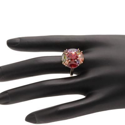 Multicolor Zircon Gold Plated High Jewelry Ring