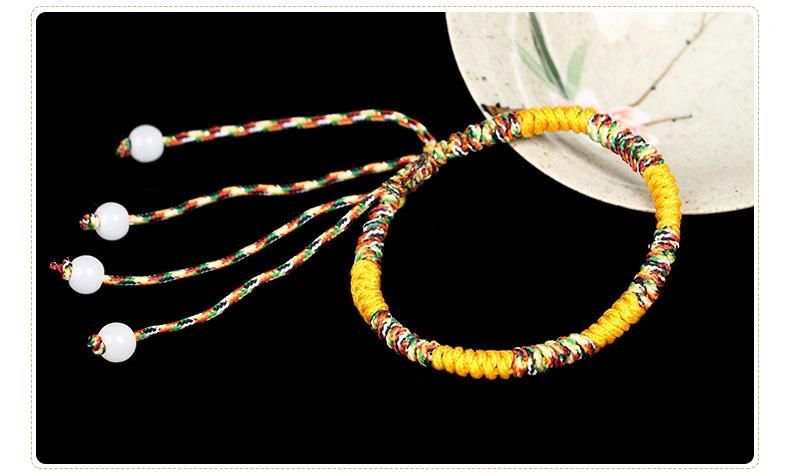 Handmade Woven Colorful Rope Red Rope Bracelet Five-Color Line Diamond Knot Bracelet Dragon Boat Festival Hand Rope Men and Women Accessories