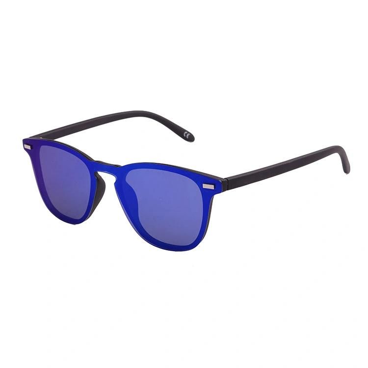 2019 Key Hole One Piece Blue Mirror Sunglasses