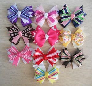 Strip Ribbon Hair Bows Headband