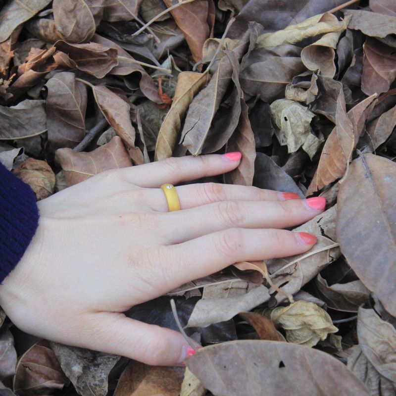 Flexible Silicone Wedding Ring Engagement Men Women Diamond Rubber Band